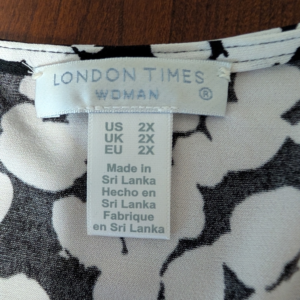 3/$30 London Times Jersey Wrap Dress - Picture 7 of 8